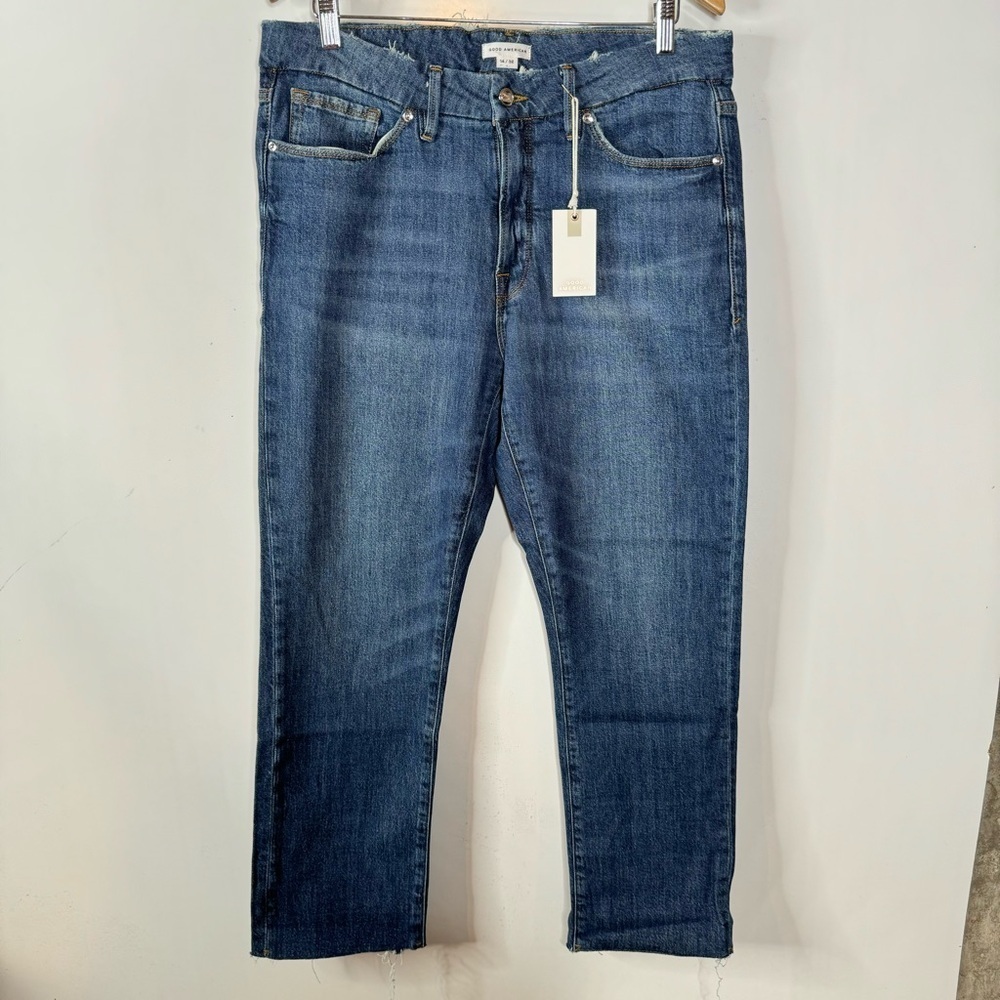 Good American NWT Good Split Straight Jeans Size‎ 14/32